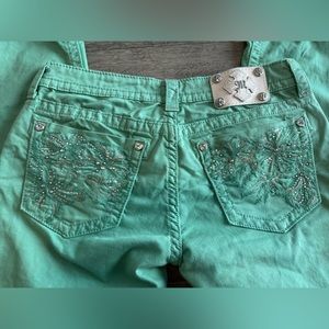 COPY - Unique! Miss Me Womens light mint skinny capri - size 31 x 24